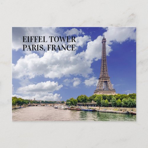 Eiffel Tower Paris France River Seine Postcard