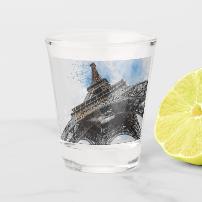 Eiffel Tower Paris France Shot Glass – Vintage  (Front)