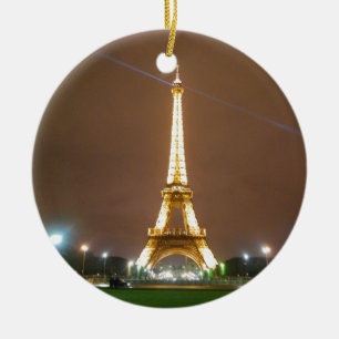 Eiffel Tower Paris France - Springtime Evening Ceramic Ornament