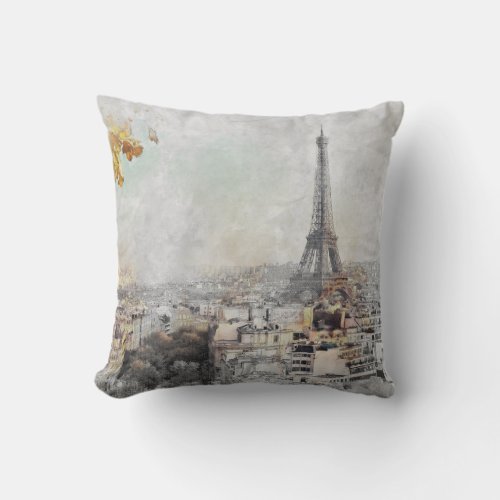 Eiffel Tower Paris France  Throw Pillow