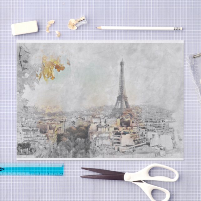 Eiffel Tower Paris France Tissue Paper – Romantic  (Craft)