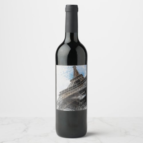 Eiffel Tower Paris France  Wine Label