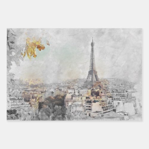 Eiffel Tower Paris France  Wrapping Paper Sheets