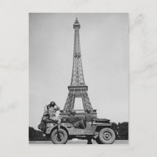 Eiffel Tower Paris France WW2 Postcard