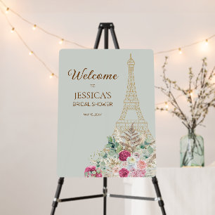 Eiffel Tower Paris French Bridal Shower Welcome   Foam Board