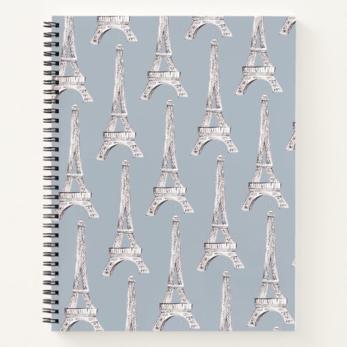 Eiffel Tower Paris French Pattern Watercolor Notebook