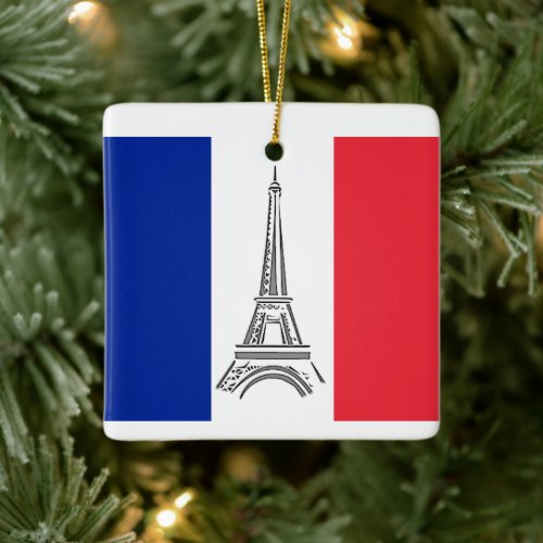 Eiffel Tower Paris French Theme Christmas Ornament