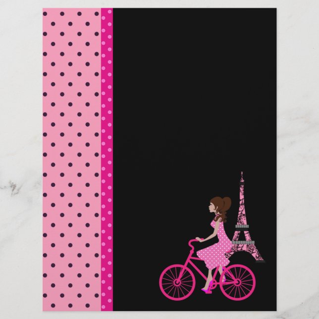 Eiffel Tower Paris French Theme Scrapbook Paper (Front)