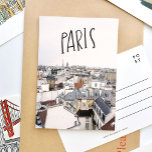 Eiffel Tower Paris Hand Lettered Postcard<br><div class="desc">Beautifully hand lettered Paris postcard featuring a skyline view of Paris,  France.</div>