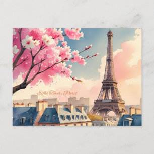 Eiffel Tower Paris Holiday Postcard