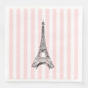Eiffel Tower Paris Illustration Napkins