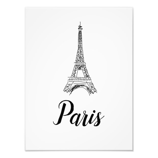 Eiffel Tower Paris Illustration Photo Print (Front)