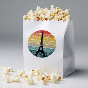 Eiffel Tower Paris in Retro Sunset Circle Vintage Classic Round Sticker