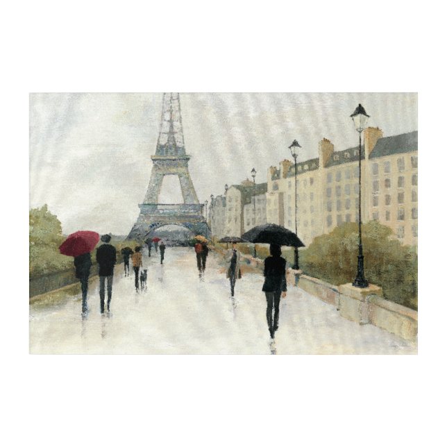 Eiffel Tower | Paris In The Rain Acrylic Print (Front)