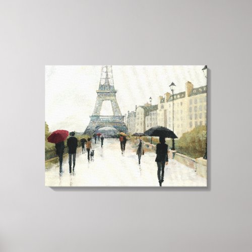 Eiffel Tower  Paris In The Rain Canvas Print