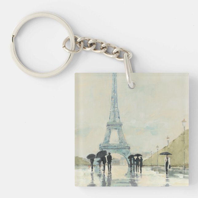 Eiffel Tower | Paris In The Rain Keychain (Front)