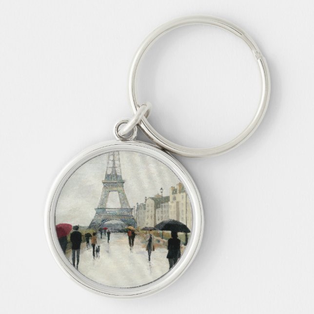 Eiffel Tower | Paris In The Rain Keychain (Front)
