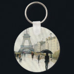 Eiffel Tower | Paris In The Rain Keychain<br><div class="desc">© Avery Tillmon / Wild Apple. A rainy day in Paris with the Eiffeltower in the background</div>