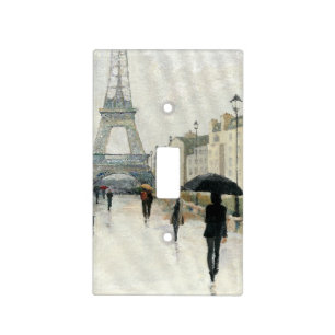 Eiffel Tower Paris In The Rain Light Switch Cover