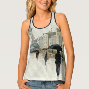 Eiffel Tower Paris In The Rain Tank Top
