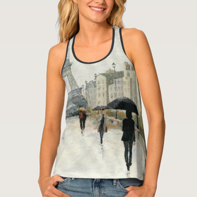 Eiffel Tower | Paris In The Rain Tank Top (Front)