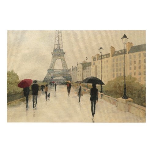 Eiffel Tower  Paris In The Rain Wood Wall Decor