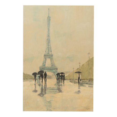 Eiffel Tower  Paris In The Rain Wood Wall Decor