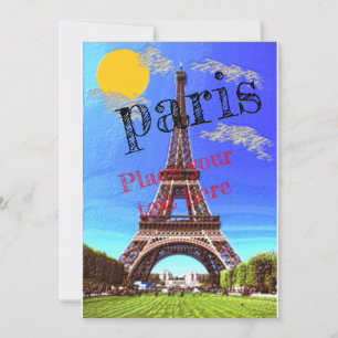 Eiffel tower Paris Invitation