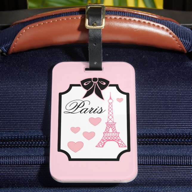Eiffel Tower Paris Luggage Tag (Front Insitu 2)