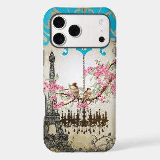 Eiffel Tower Paris Monogram Vintage Love Birds iPhone 17 Pro Max Case