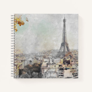 Eiffel Tower Paris Notebook – Vintage Travel