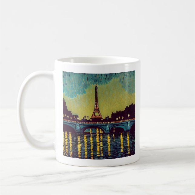 Eiffel Tower, Paris painting in Van Gogh's style Coffee Mug (Left)