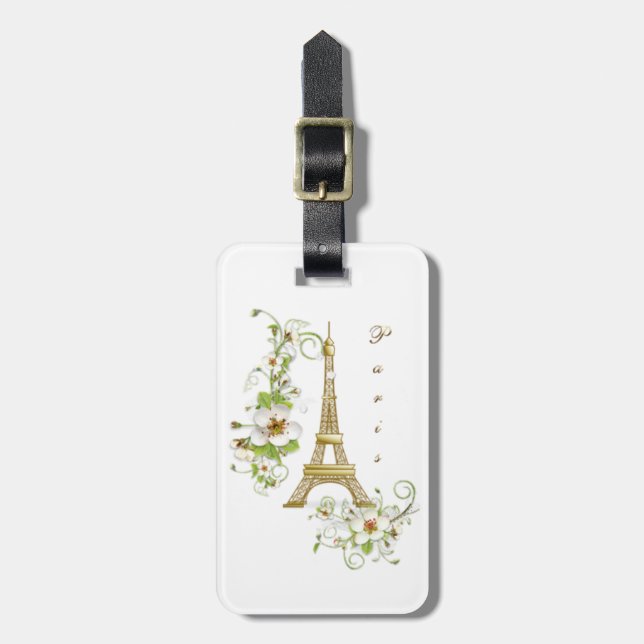 Eiffel Tower / Paris Personnalised Luggage Tag (Front Vertical)