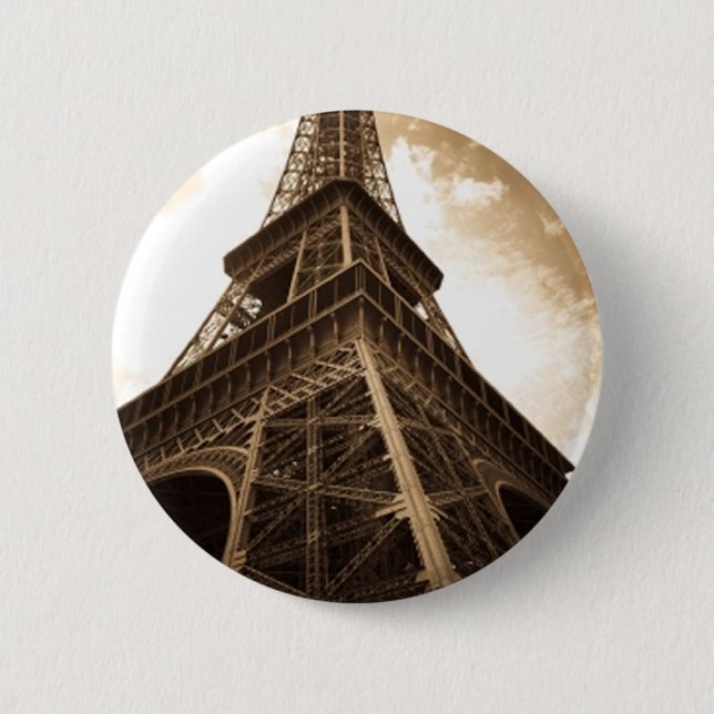 Eiffel tower Paris Pinback Button (Front)