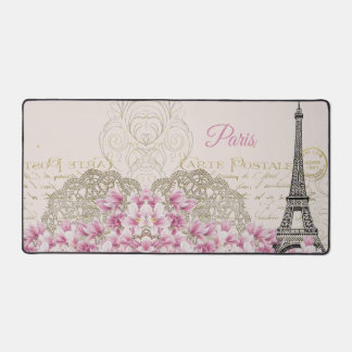 Eiffel Tower, Paris Pink Magnolia Desk Mat