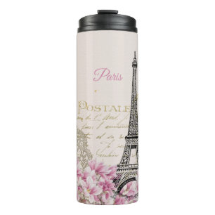 Eiffel Tower, Paris Pink Magnolia Thermal Tumbler