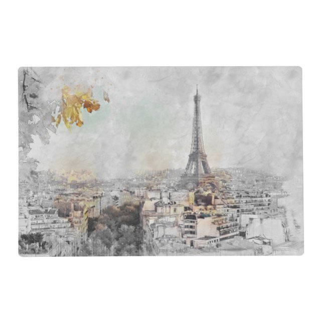 Eiffel Tower Paris Placemat – Elegant French  (Front)