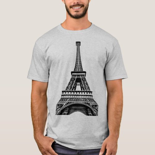 Eiffel Tower Paris Pop Art Template Mens Modern T_Shirt