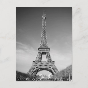 King) Paris, Eiffel Tower, Black & White Postcard Reversible King