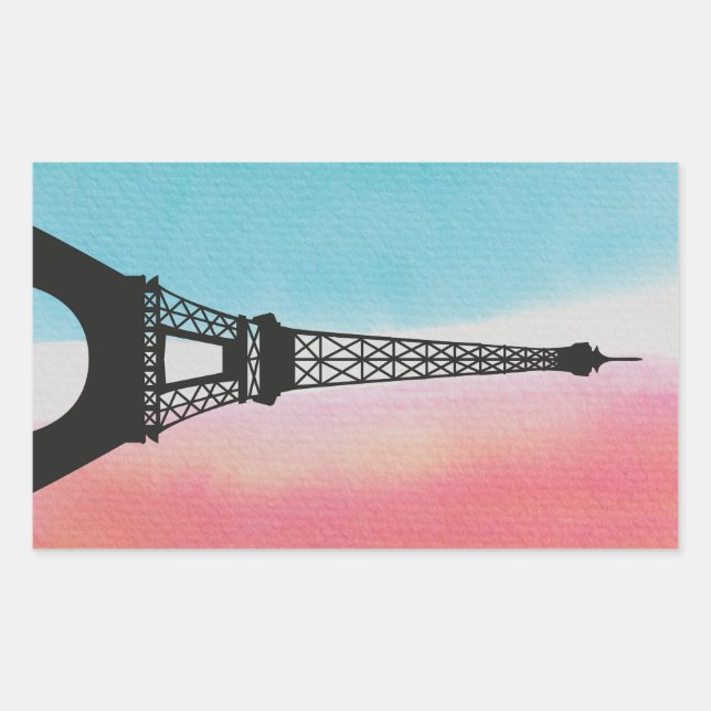Eiffel Tower, Paris Rectangular Sticker (Front)