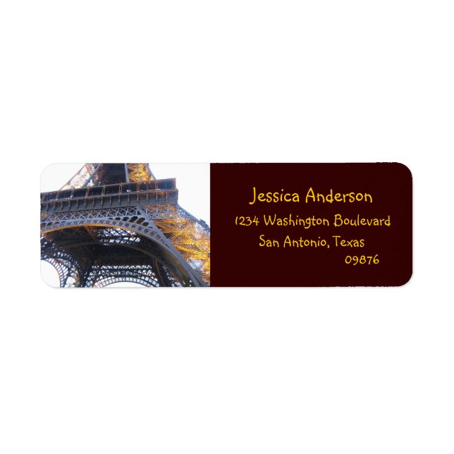 Eiffel Tower, Paris, Return Address Labels (Front)