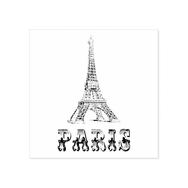 Eiffel Tower Paris Rubber Stamp (Imprint)