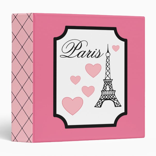 Eiffel Tower Paris Scrapbook Binder (Front/Spine)