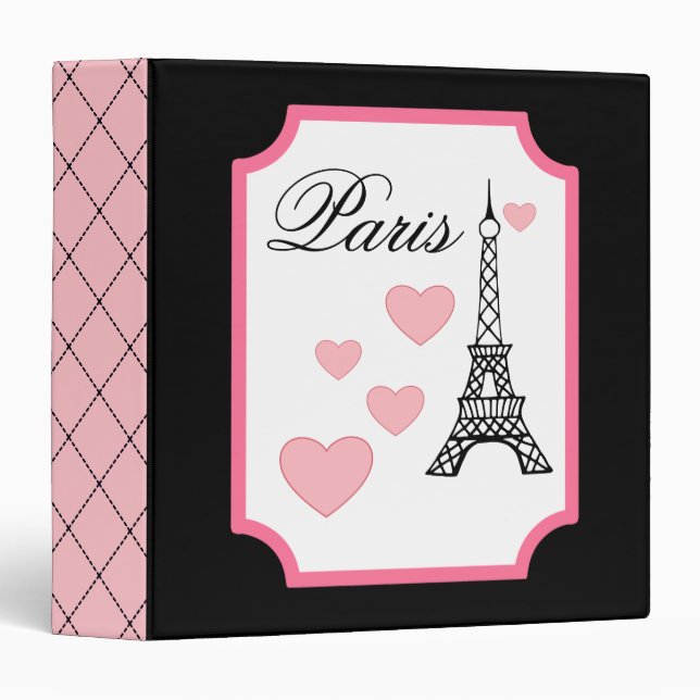 Eiffel Tower Paris Scrapbook Binder (Front/Spine)
