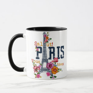 Eiffel Tower Paris Shirt Salut Flowering Paris Fra Mug