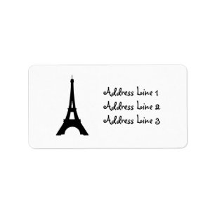 Eiffel Tower, Paris Silhouette Address Label