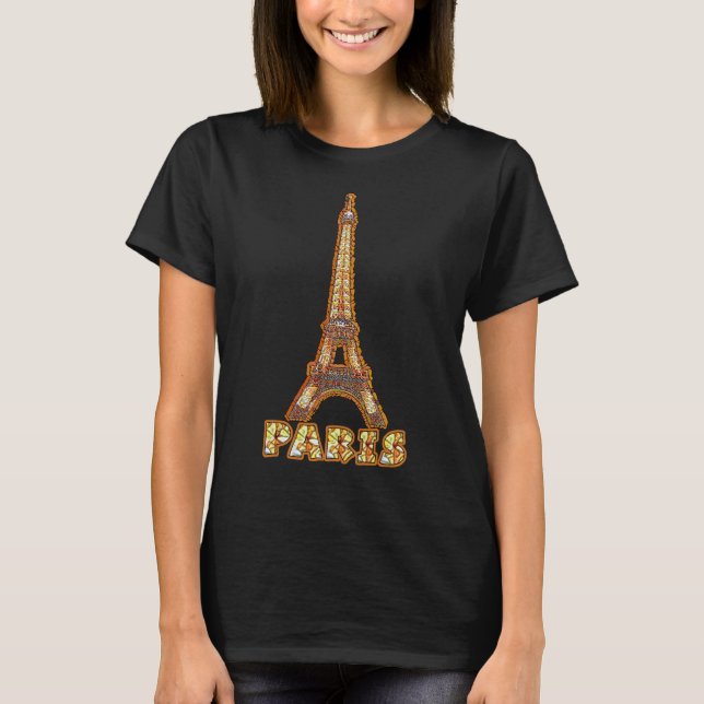EIFFEL TOWER-PARIS-Stained Glass T-Shirt (Front)