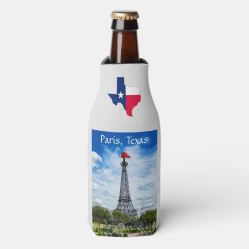 Eiffel Tower Paris Texas Red Cowboy Hat Bottle Cooler