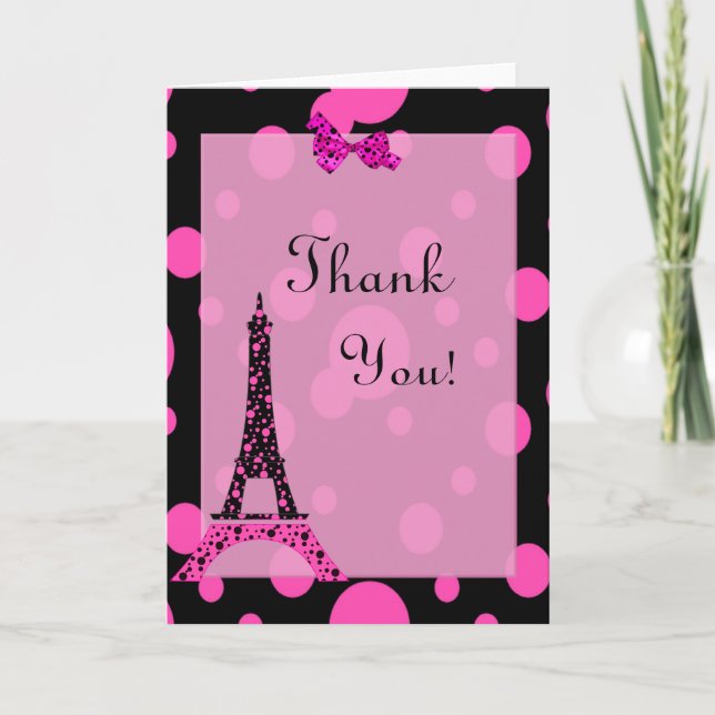 Eiffel Tower Paris  Thank You Note (Front)