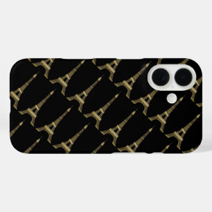 Eiffel Tower Paris Themed Black iPhone 16 Case